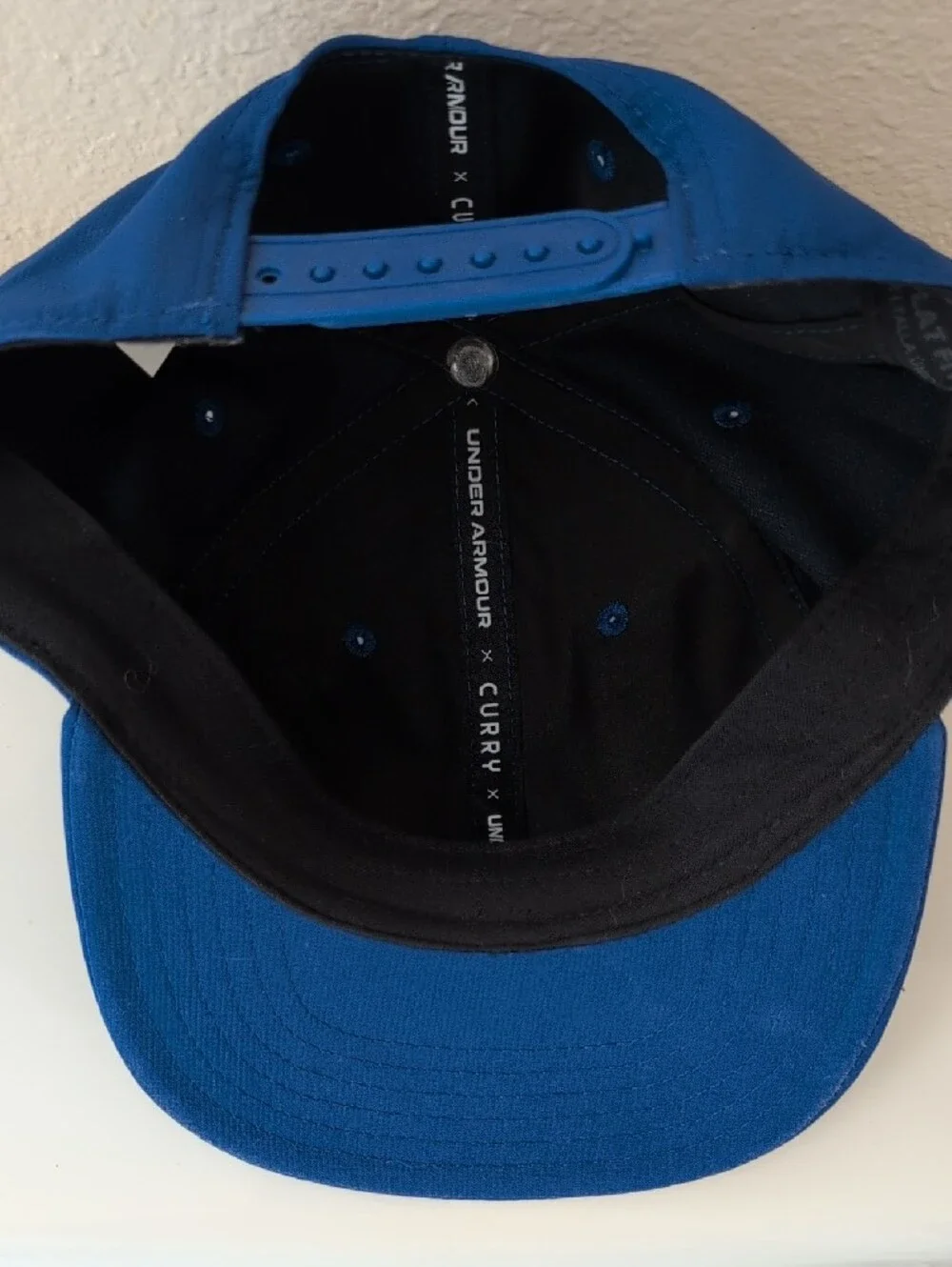 Stephen Curry Under Armour Youth OSFM Blue Snapback Hat Yellow Logo NBA Warriors